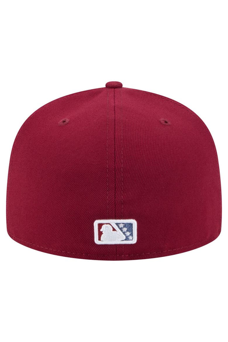 Men's New Era  Burgundy Frisco RoughRiders Authentic Collection 59FIFTY Fitted Hat, Alternate, color, Burgundy