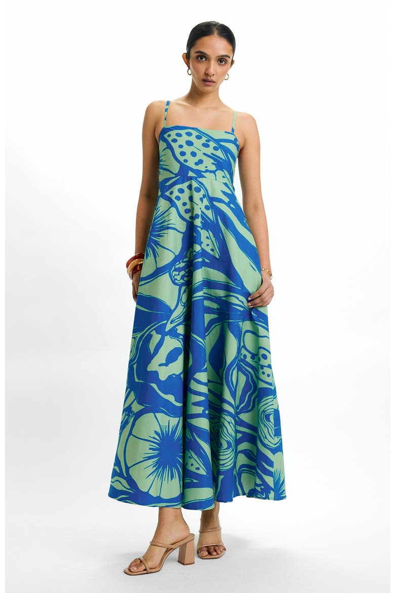 Tima Mint Oria Cotton Midi Dress, Main, color, Tima Mint