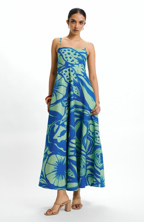 Tima Mint Oria Cotton Midi Dress