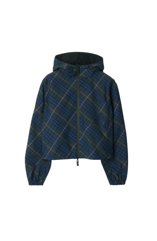 Burberry Plaid Long-sleeved Jacket In Midnight