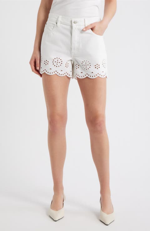 The Eyelet Denim Shorts