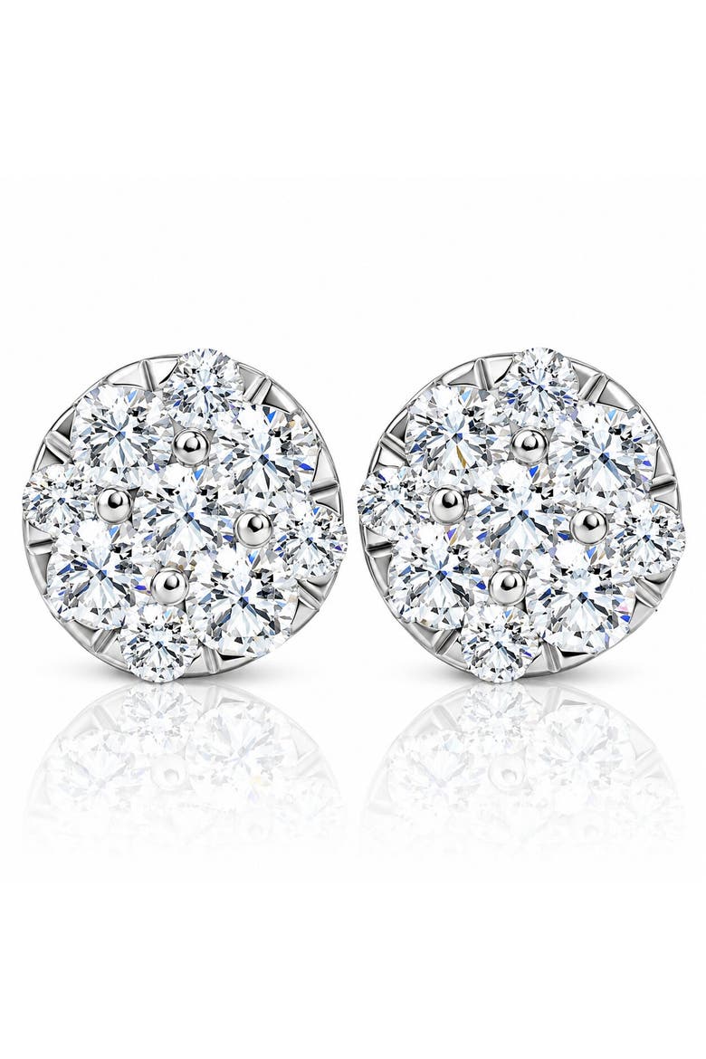 1/2ct Tw Round Cut Diamond Pave Studs Lab Grown 10k Gold Earrings, Main, color, 10k Yellow Gold