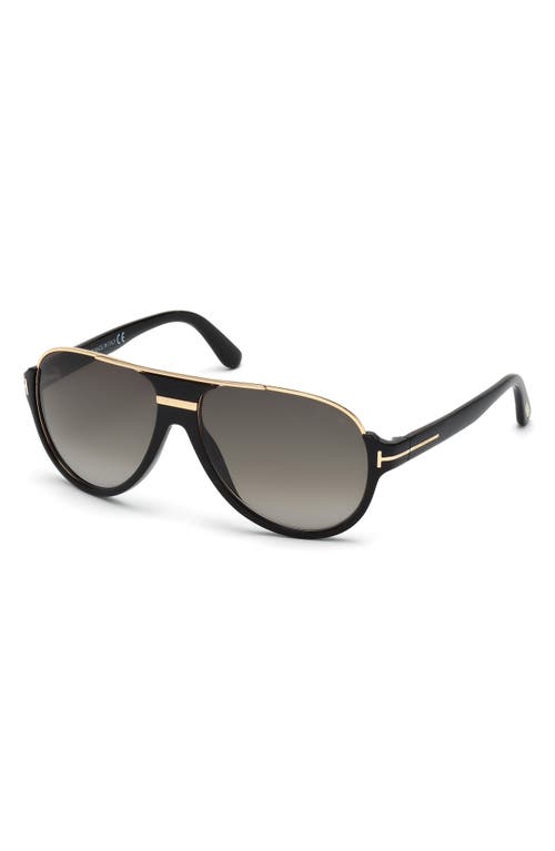 Tom Ford Man Sunglasses Black Size - Acetate In Shiny Black/shiny Rose Gold