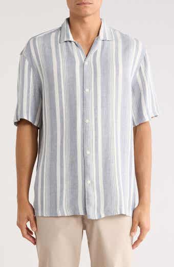 Cactus Man Relaxed Fit Stripe Textured Camp Shirt