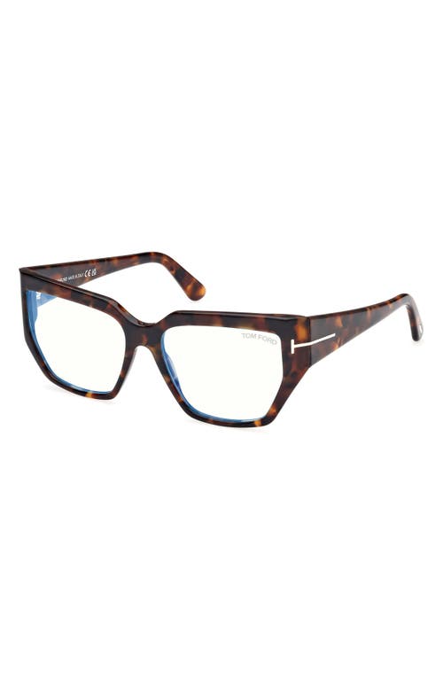 Tom Ford Square Frame Glasses Glasses In Havana Eco/t Logo