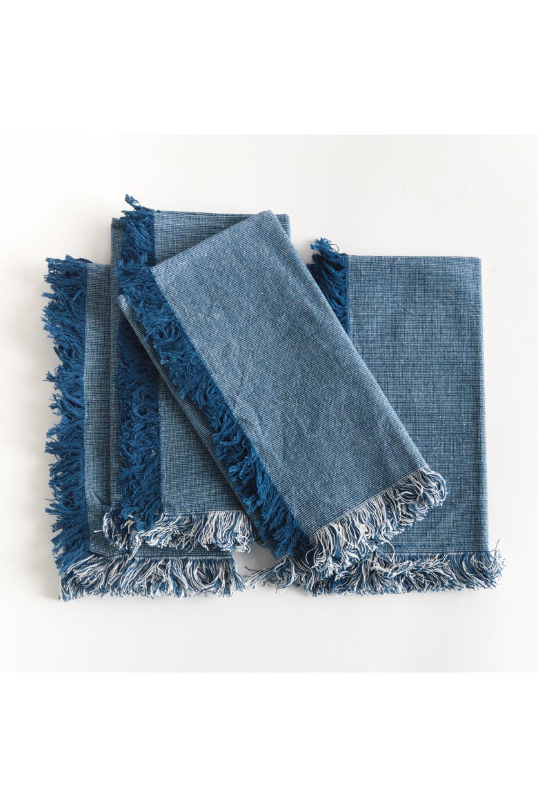 Aura Dark Blue Napkins Set of 4, Alternate, color, Blue