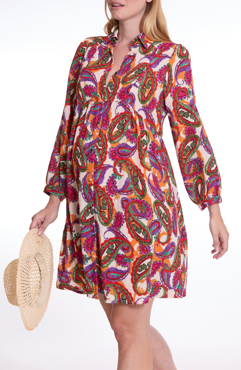 Cache Coeur Soledad Maternity and Nursing Shirt Dress, Main, color, Multicolor