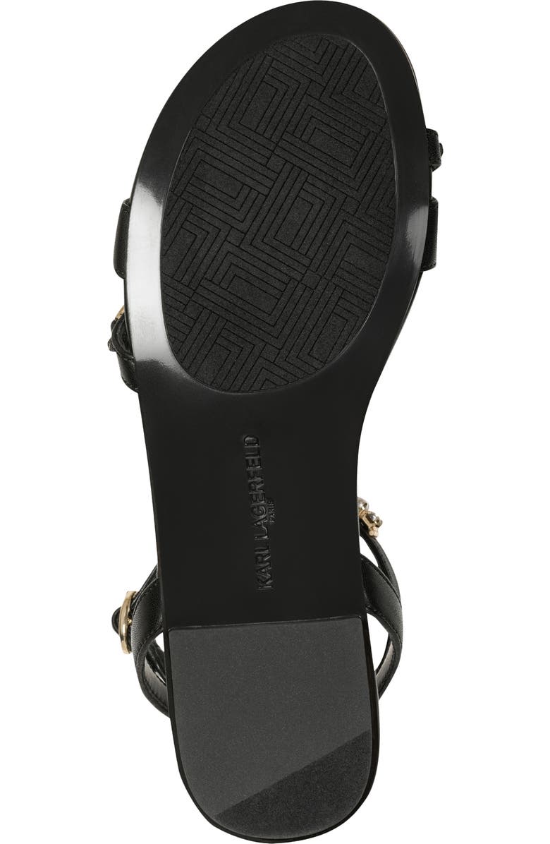 KARL LAGERFELD PARIS Christiano Ankle Strap Sandal, Alternate, color, Black