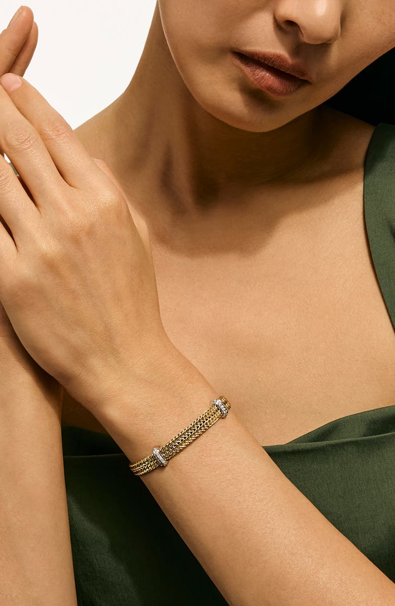 John Hardy Icon Link Diamond Station Bracelet, Alternate, color, Gold