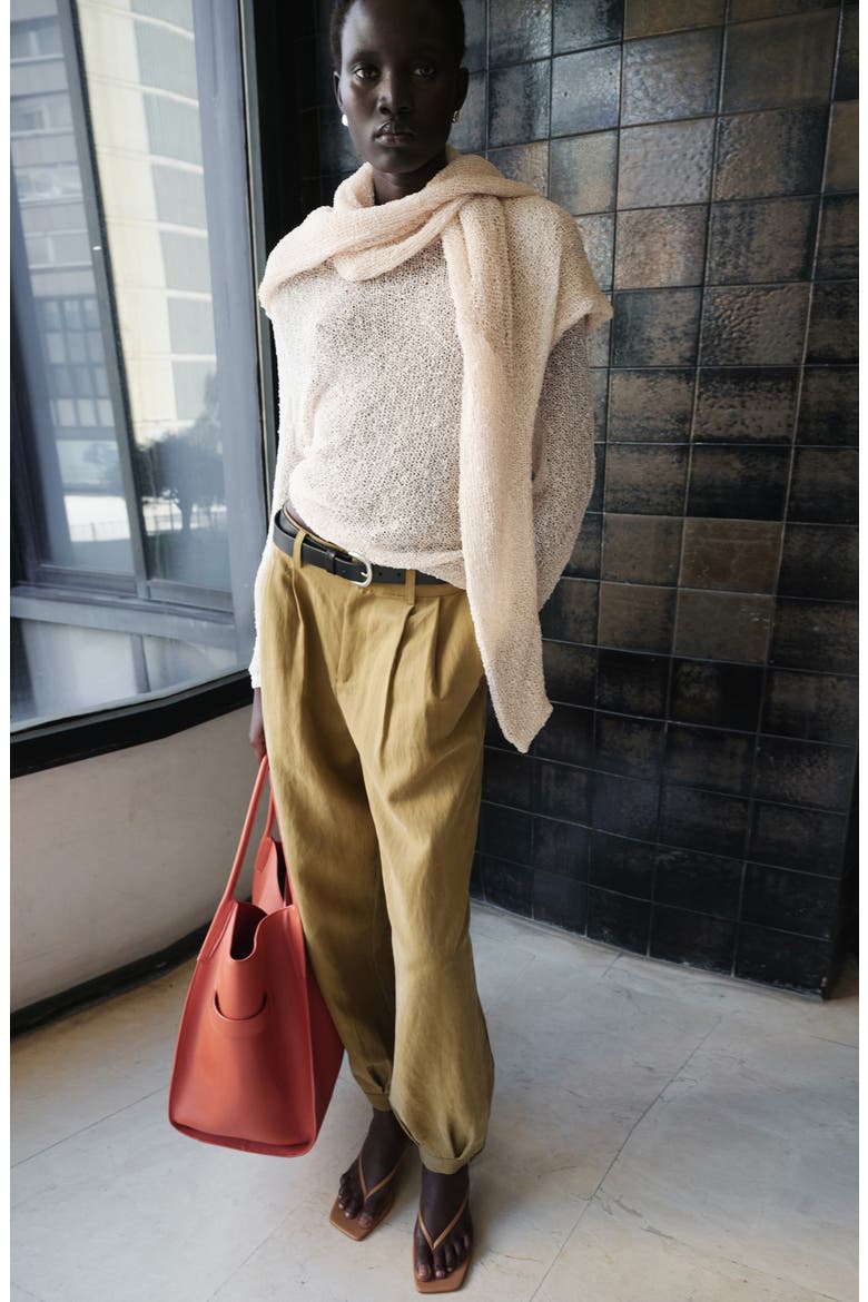 Pleated Baggy Pants, Alternate, color, KHAKI GREEN