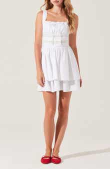 ASTR the Label Melaine Lace Detail Cotton Blend Minidress