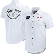 Darius Rucker Collection by Fanatics Men's Darius Rucker Collection by Fanatics White Boston Red Sox Pin Stripe Short Sleeve Button-Up Shirt