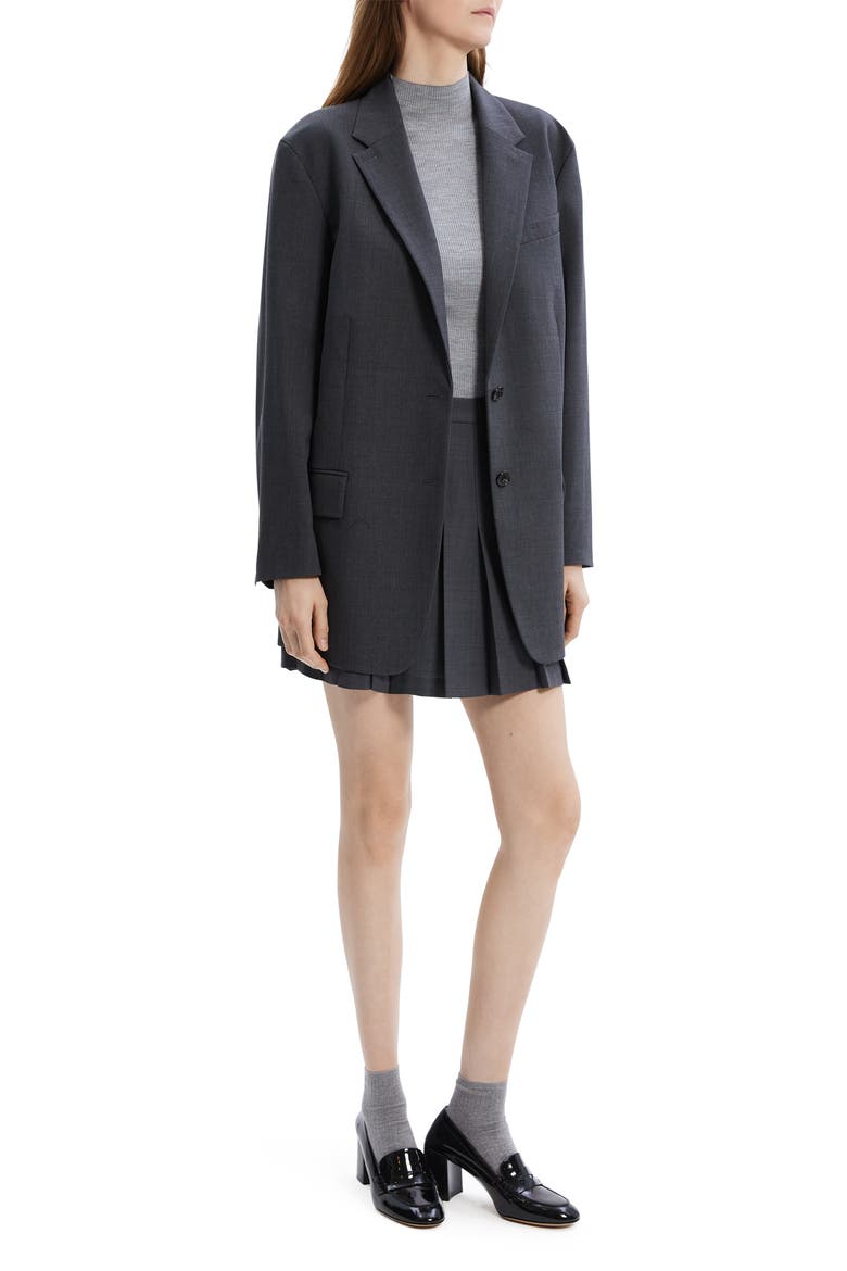 Stretch Wool Blend Blazer, Alternate, color, CHARCOAL MELANGE
