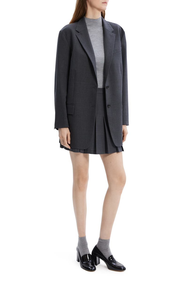 Theory Stretch Wool Blend Blazer, Alternate, color, Charcoal Melange