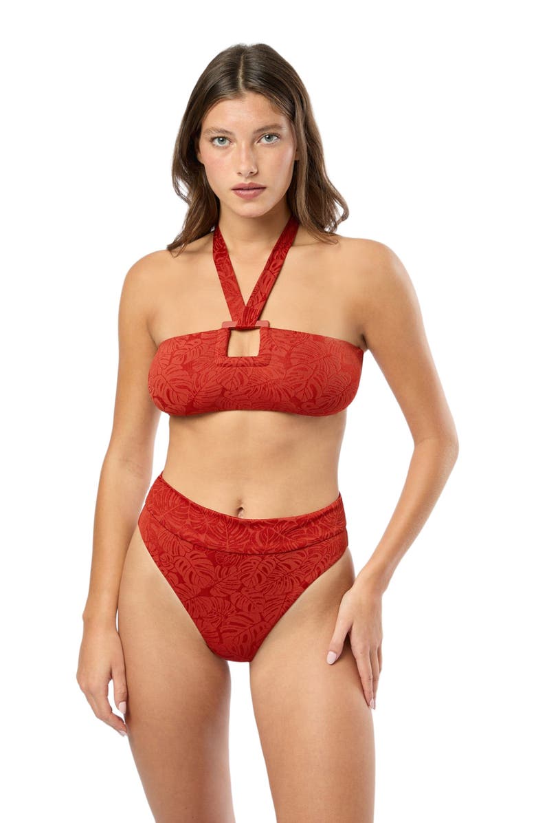 Onia Poppy Bikini Top, Main, color, Dark Red