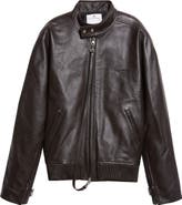 Courrèges Embroidered Leather Bomber Jacket