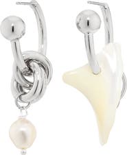 Justine Clenquet Tyler Mismatched Faux Pearl Earrings