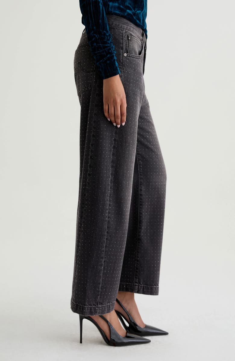 AG Hattie Crystal Embellished High Waist Barrel Jeans, Alternate, color, Star Light