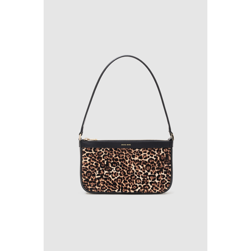 Anine Bing Mini Leopard Elly Bag In Brown