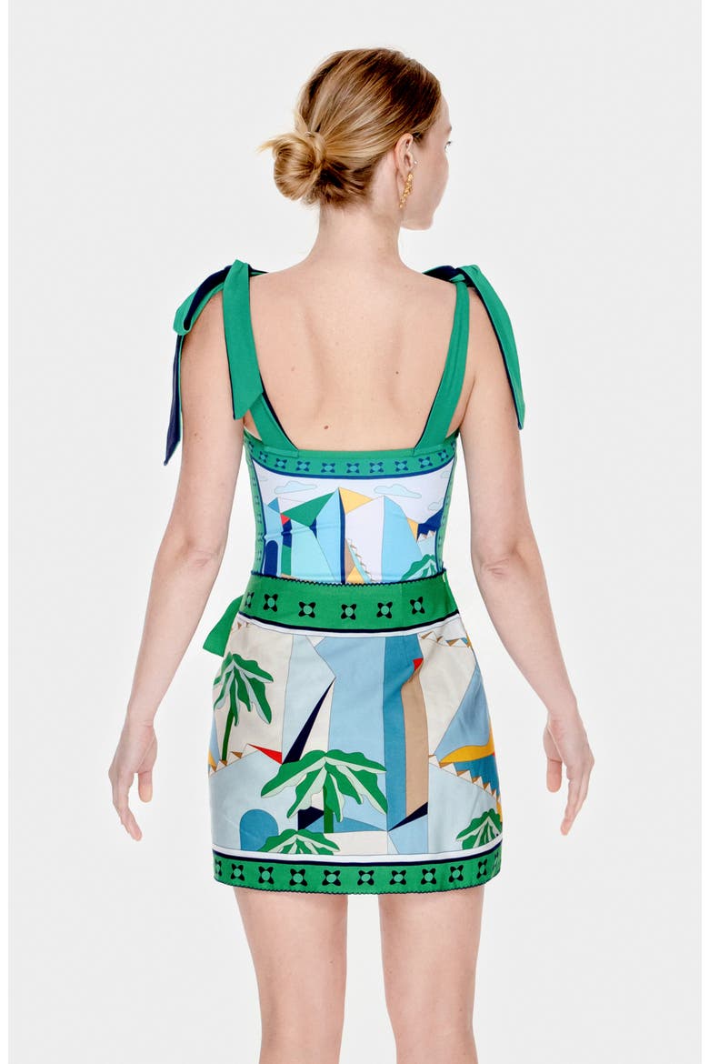 Swim Cover Up Skirt-Green Wonderland, Alternate, color, Green