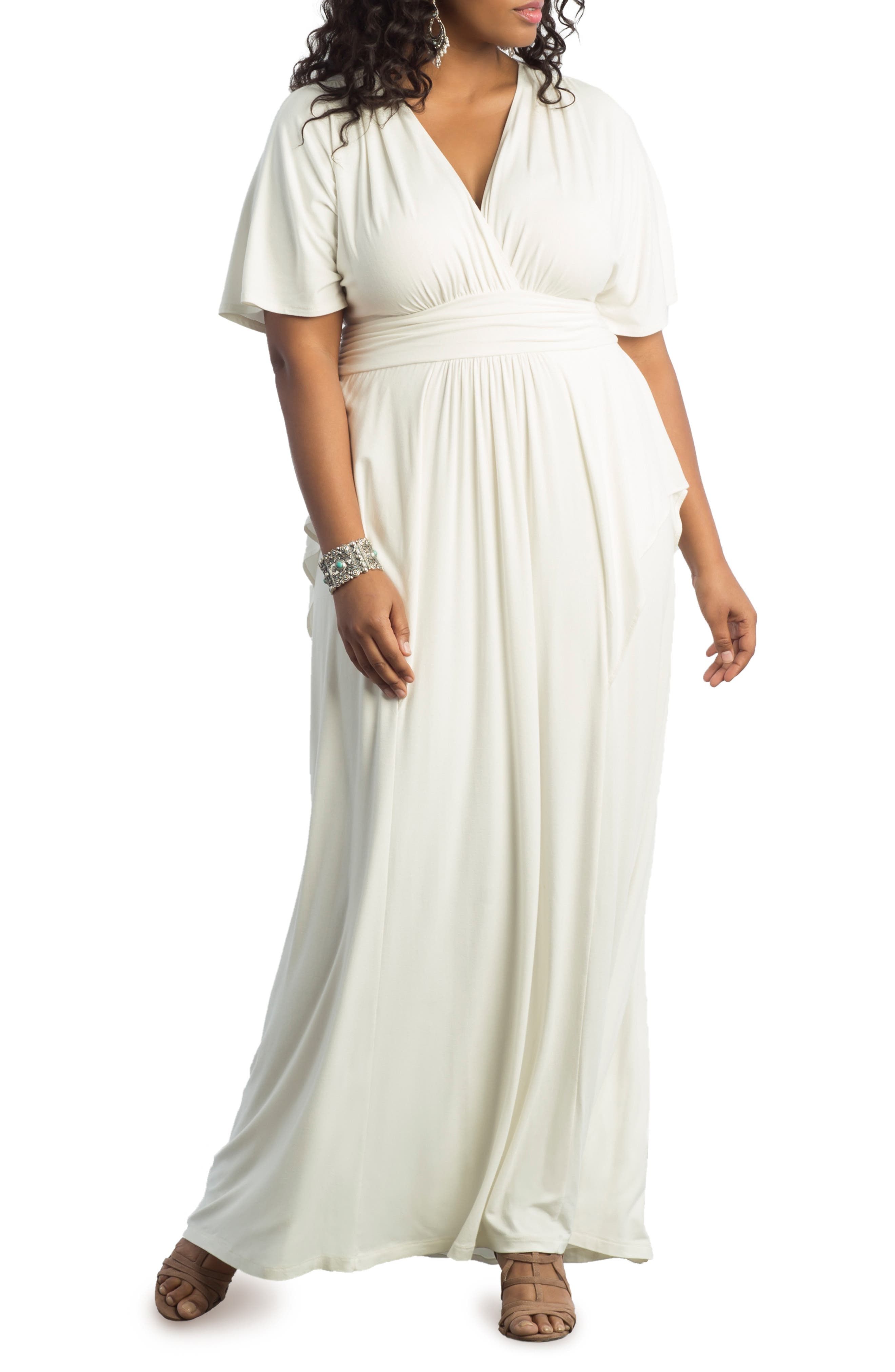 plus size cream dress