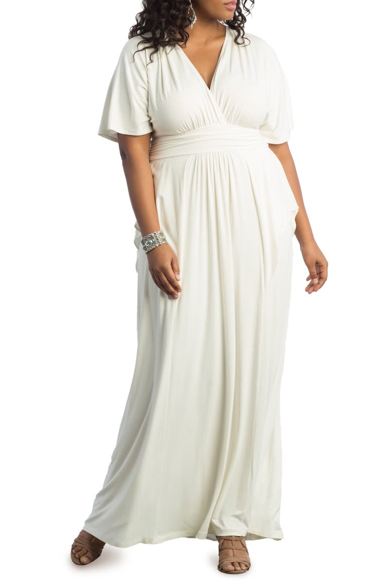 Indie V-Neck Fit & Flare Dress, Main, color, IVORY