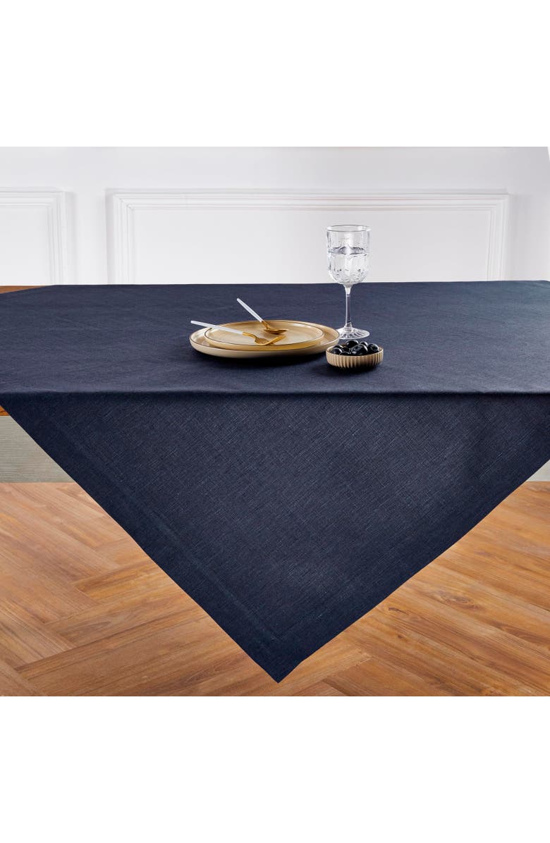 Solino Home Linen Table Throw - Athena, Alternate, color, Chambray Navy