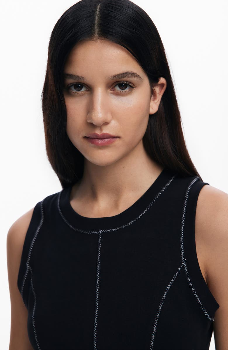 Desigual Sleeveless A-Line Midi Dress, Alternate, color, Black