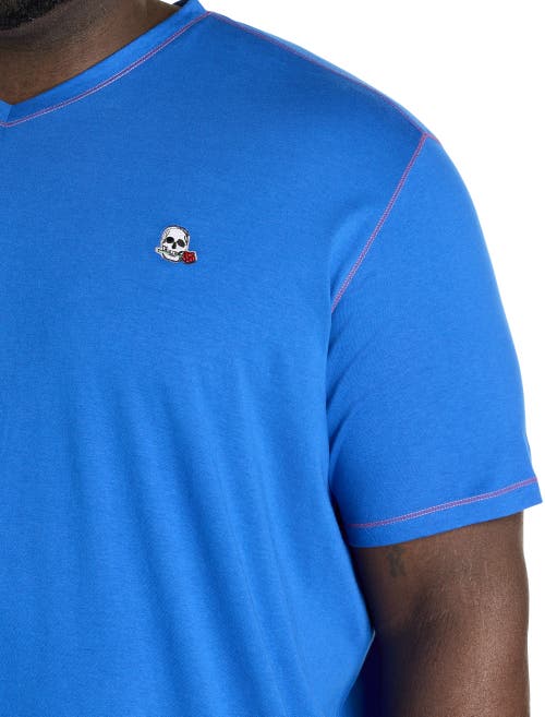 Robert Graham Dxl Big & Tall Westwood Contrast Stitch V-neck T-shirt