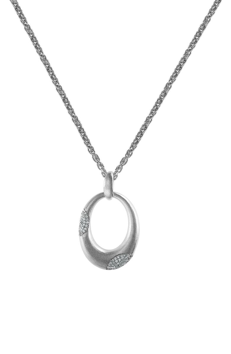 EFFY Diamond & Sterling Silver Oval Pendant Necklace - 0.29ctw, Alternate, color,