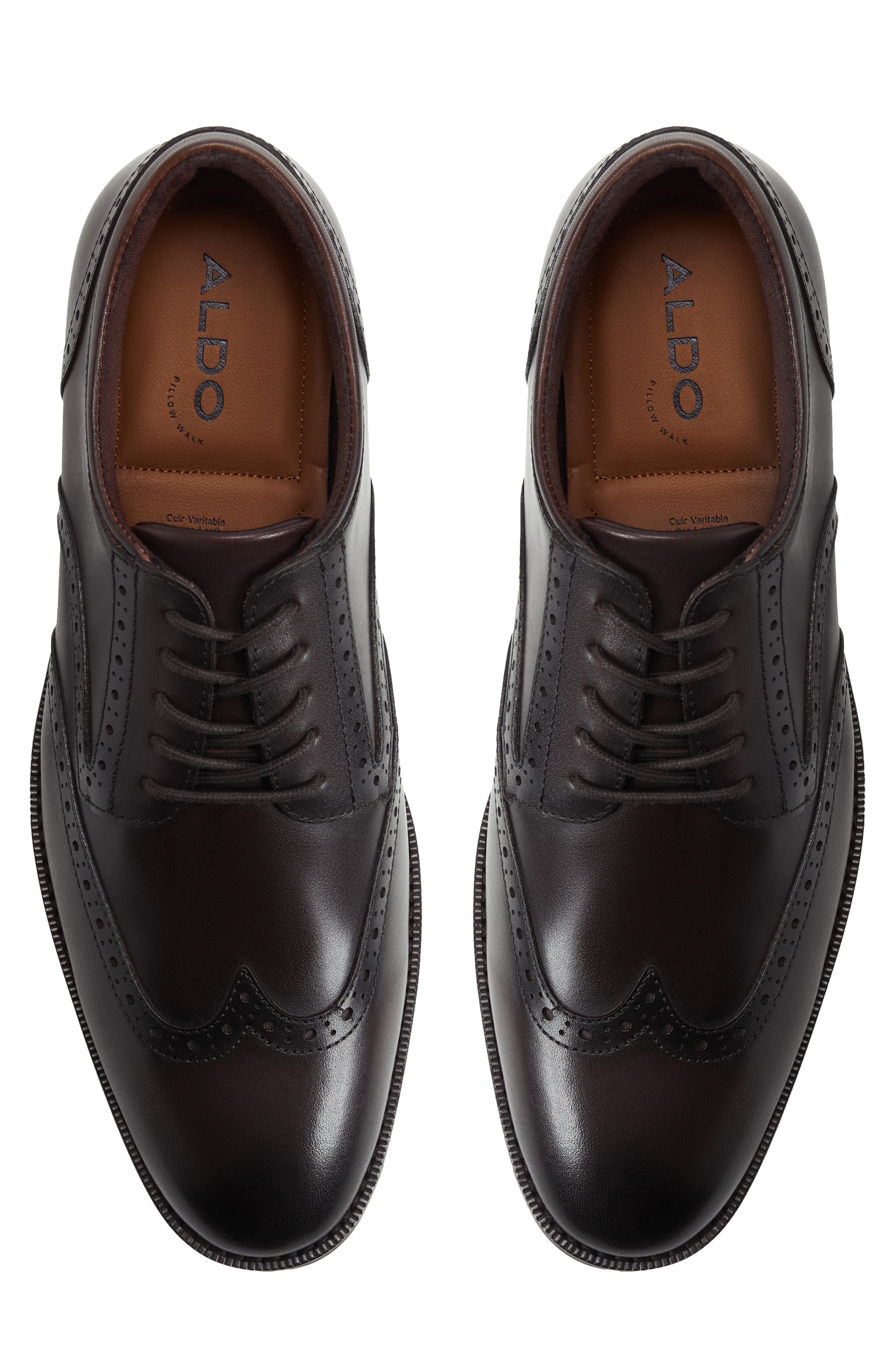 ALDO Harington Wingtip Derby, Alternate, color, Dark Brown