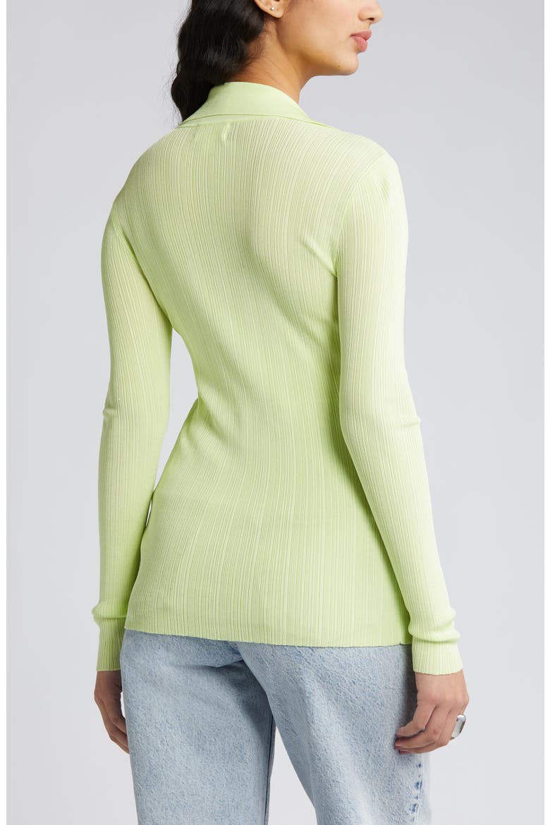 Collar Rib Cardigan, Alternate, color, GREEN CALM