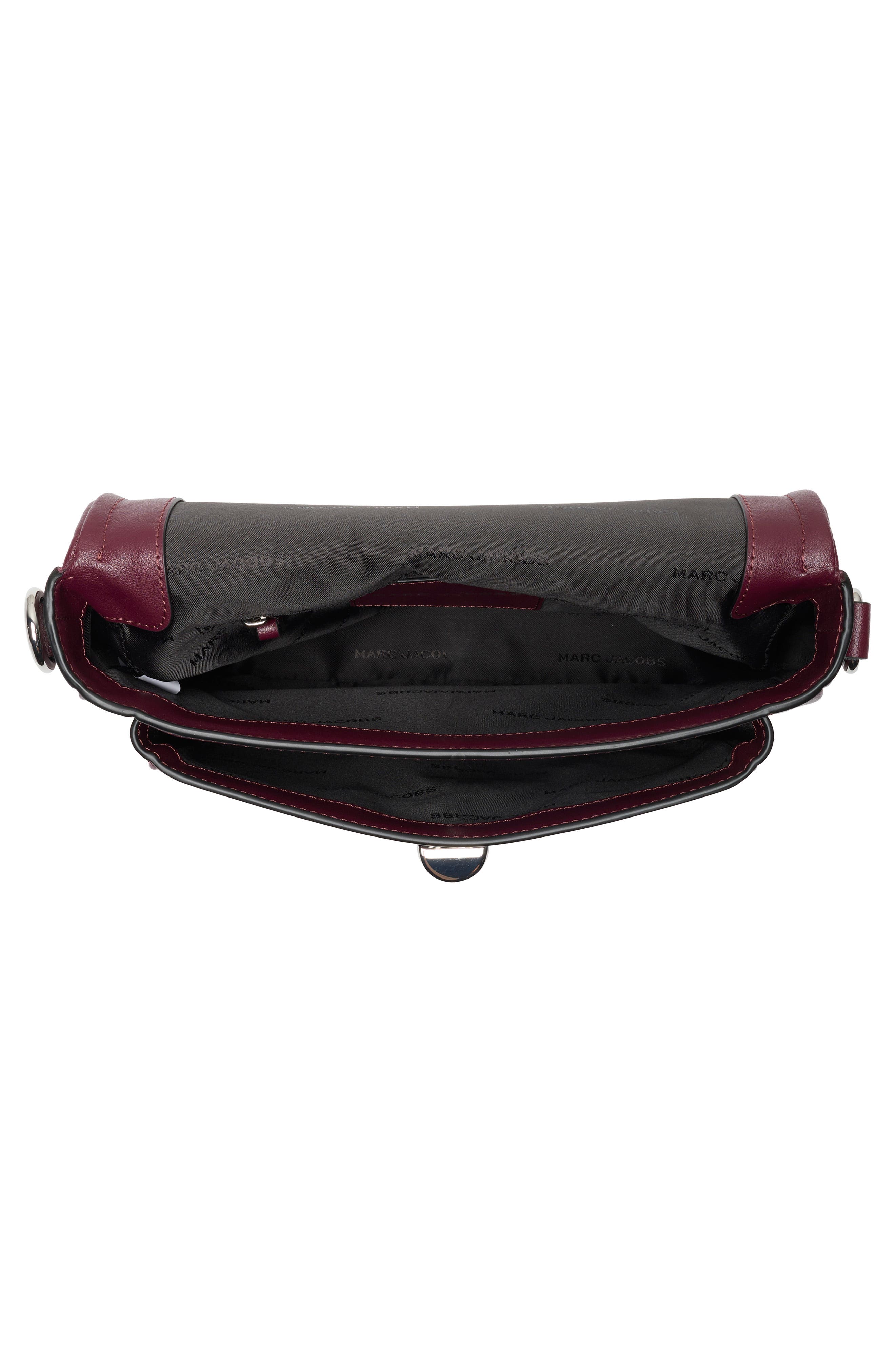 Leather Saddle Bag, Alternate, color, DARK PLUM