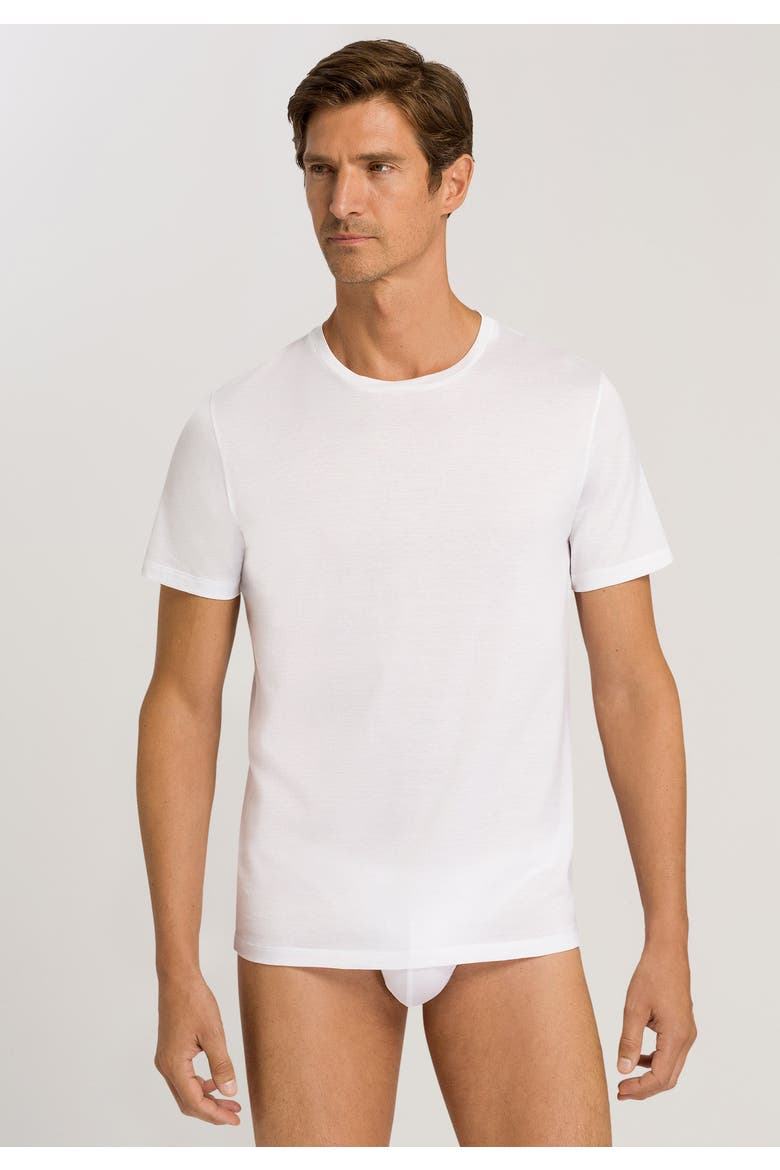 Cotton Sporty Crew Neck Cotton T-Shirt, Alternate, color, White