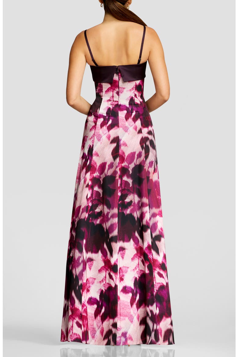 Luciella Abstract Floral Mermaid Gown, Alternate, color, DARK MAGENTA MULTI