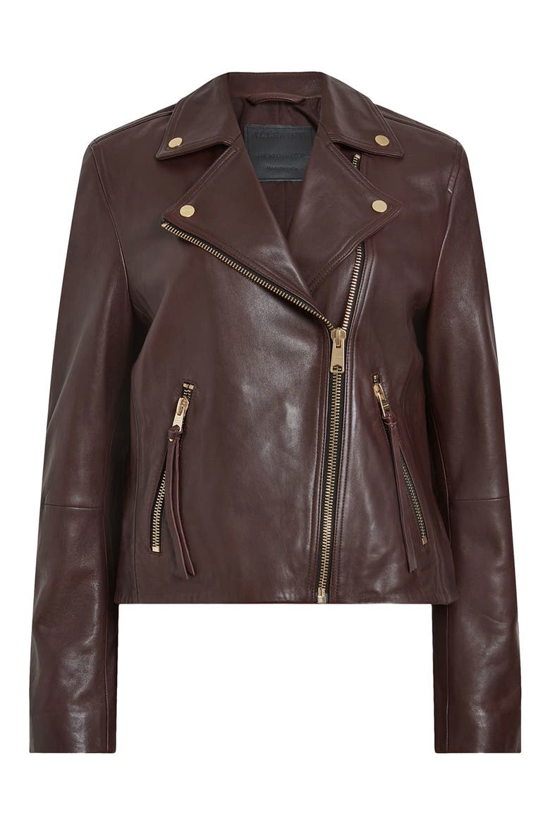 Dalby Leather Moto Jacket, Alternate, color, OXBLOOD RED