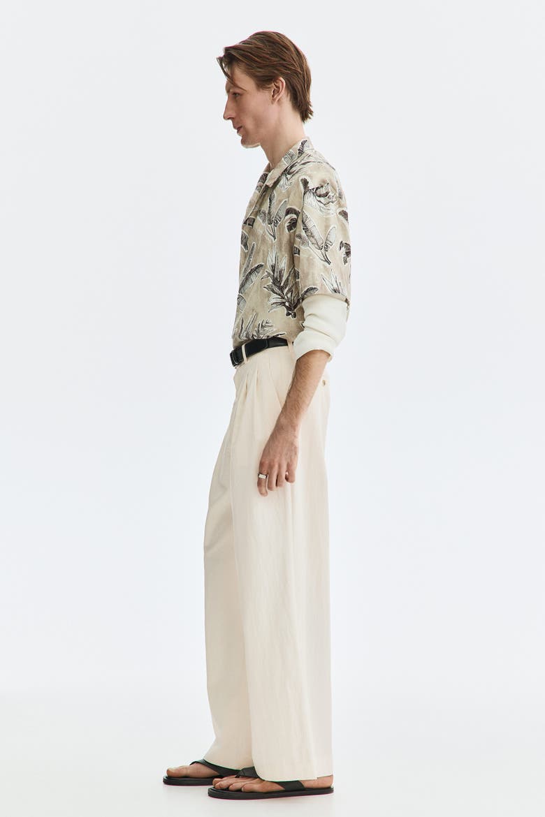 Loose Fit Wide Trousers, Alternate, color, Cream