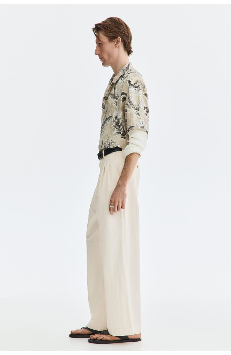 H&M Loose Fit Wide Trousers, Alternate, color, Cream