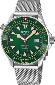GEVRIL Hudson Yards Automatic Mesh Bracelet Watch, 43mm