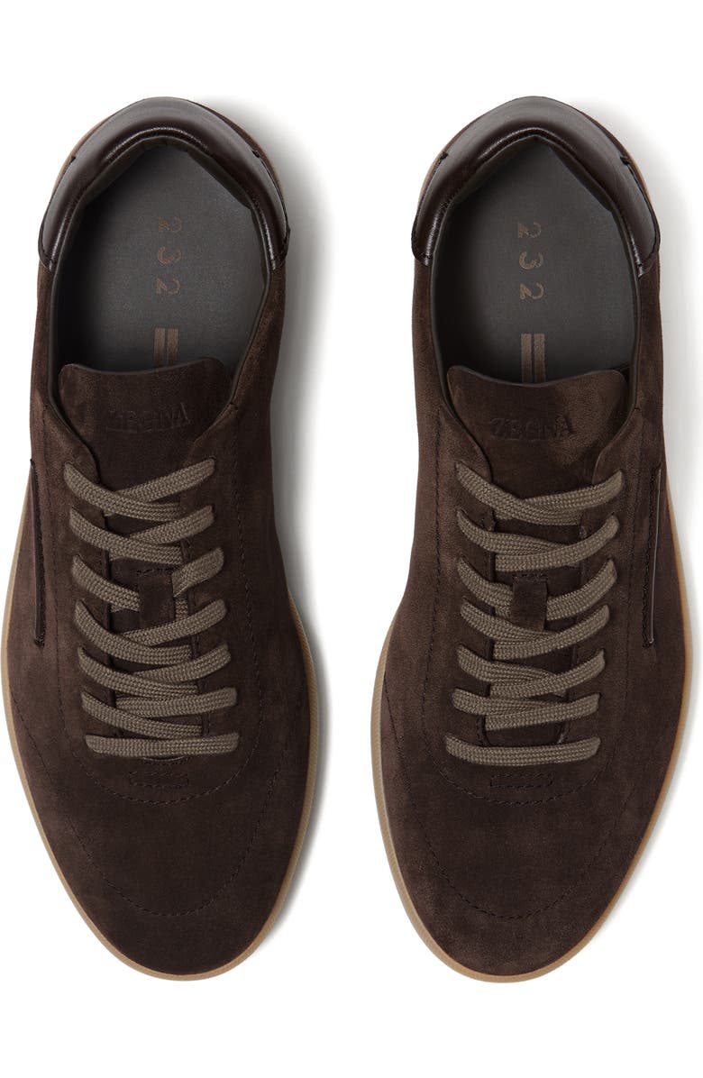 ZEGNA Dark Brown 232 Suede Low Top Sneaker, Alternate, color,