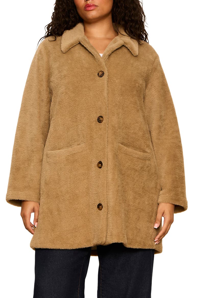 Upside Faux Fur Jacket, Main, color, HOT COCOA BROWN