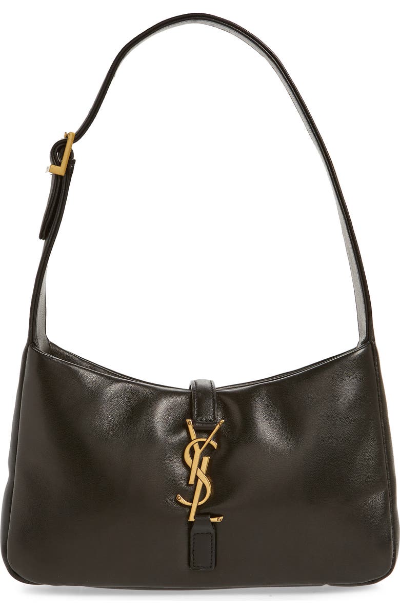 Saint Laurent Le 5 À 7 Padded Leather Hobo Bag, Main, color, Nero