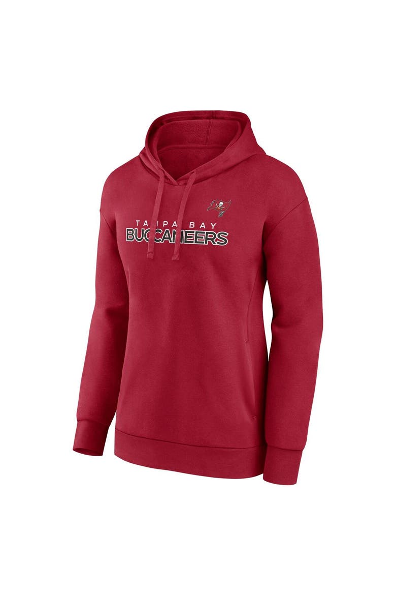 Women's Fanatics Branded Red Tampa Bay Buccaneers Iconic Cotton Fleece Checklist Pullover Hoodie, Alternate, color, Red