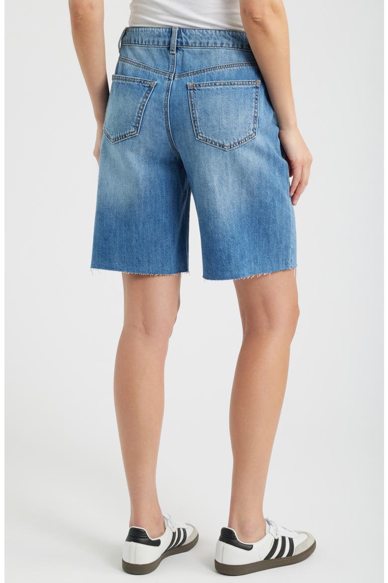 Raw Hem Drawstring Long Denim Shorts, Alternate, color, YONKERS