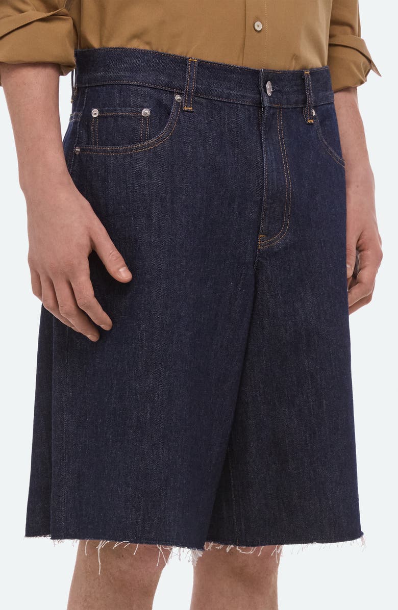 Helmut Lang Oversize Raw Hem Denim Shorts, Alternate, color, Rinsed Indigo