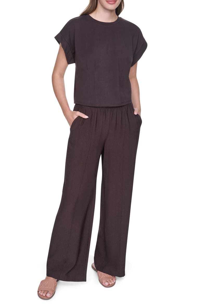 Crop Shoulder Crop T-Shirt, Alternate, color, TOBACCO