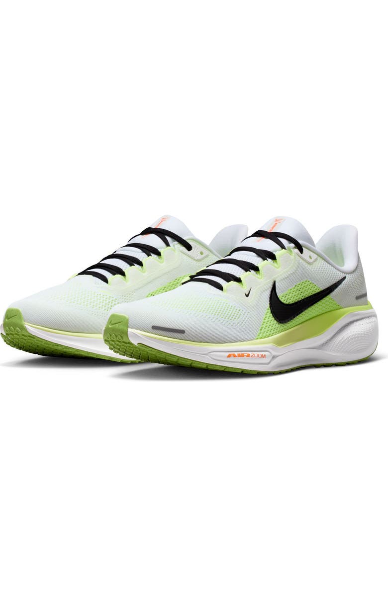 Nike Air Zoom Pegasus 41 Running Shoe, Main, color, White/ Black/ Lime
