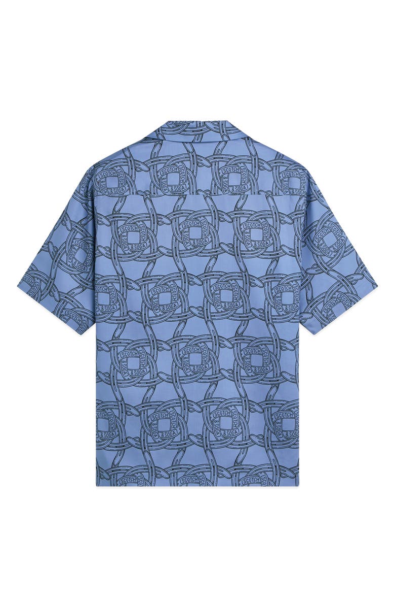 Scotch & Soda Horseshoe Print Camp Shirt, Alternate, color, Horseshoes Infinity