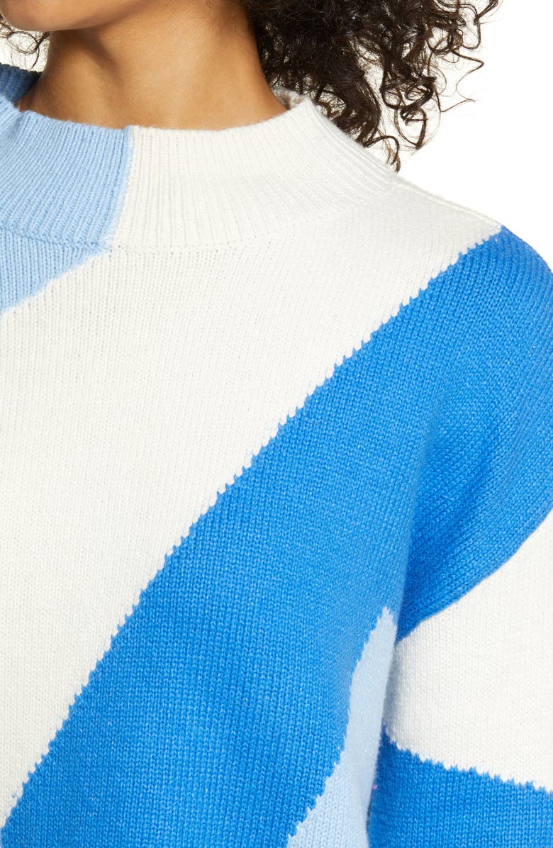 Vince Camuto Intarsia Colorblock Mock Neck Sweater, Alternate, color,