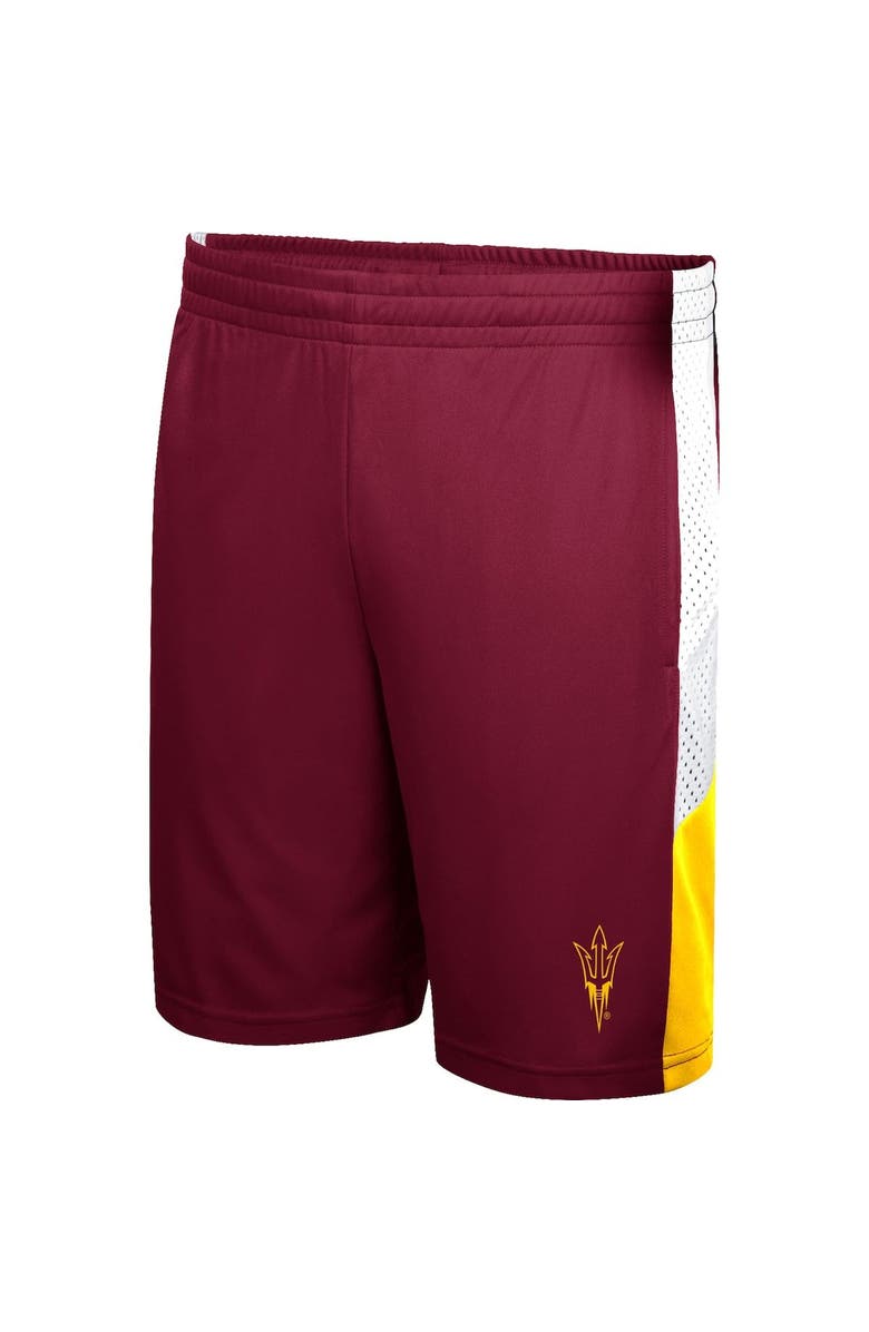 COLOSSEUM Youth Colosseum Maroon Arizona State Sun Devils Very Thorough Colorblock Shorts, Alternate, color, 